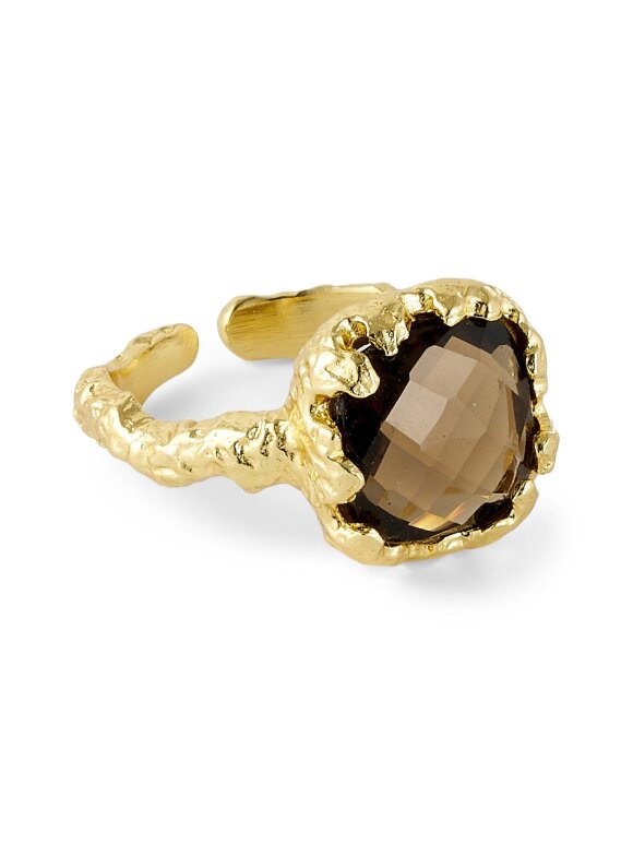 PURE BY NAT - FOIL RING W. GEMSTONE