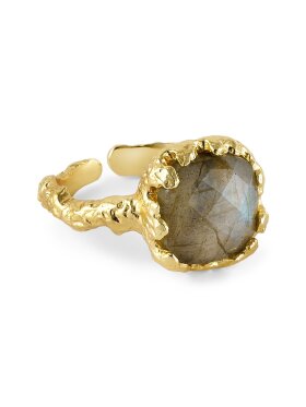 PURE BY NAT - FOIL RING W. GEMSTONE