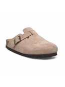 SCHOLL - SL FAE SUEDE DARK BEIGE CLOGS & MULES