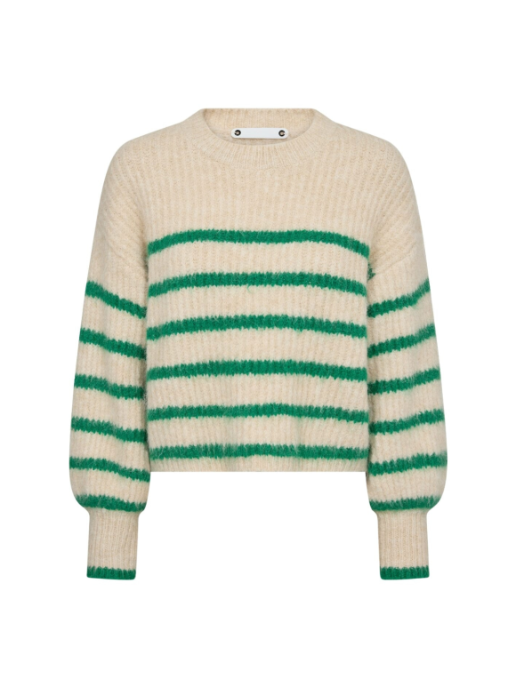 Co`Couture - CORALIECC CROP STRIPE O-KNIT