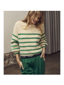 Co`Couture - CORALIECC CROP STRIPE O-KNIT