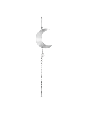 JANE KØNIG - HALF MOON EARRING WITH PEARL CHAIN